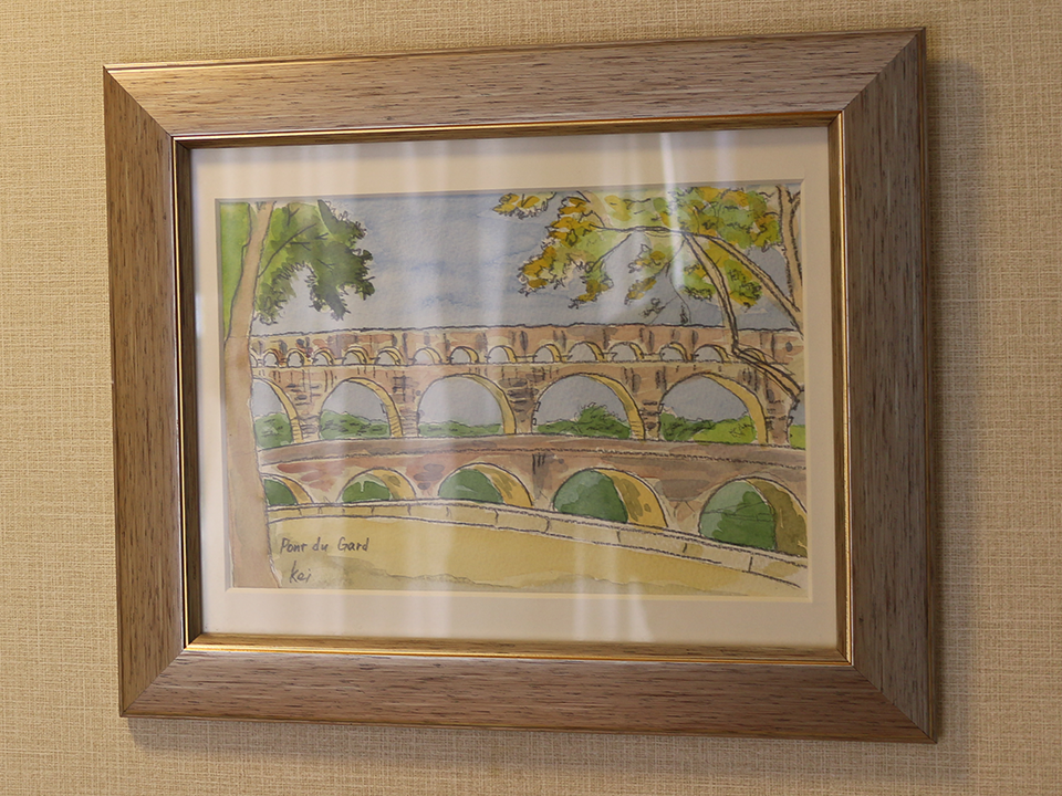 南フランス、ポンデュガール｜待合室の絵画｜渡辺歯科